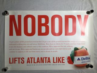 Delta Air Lines Poster / Nobody Lifts Atlanta Like / Georgia Peach / Travel - A