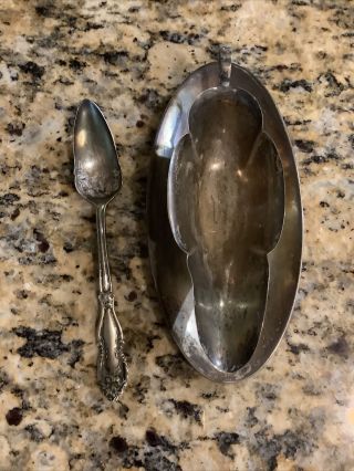 Old Ns Co.  925 Sterling Silver Small Creamer And Traymonogram 88 Grams Not Scrap