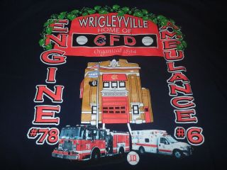Chicago Fire Department Engine 78 Wrigleyville Shirt Xl Cubs V2
