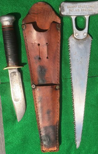 Vintage Marbles Hunting Knife And Knapp Sport Saw W/ Sheath