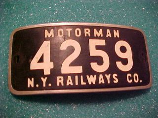 Vintage York Railways Company Railroad Motorman Hat Badge