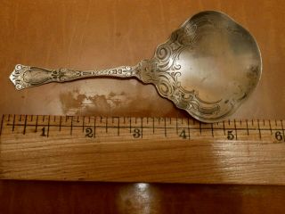 Antique R W & S Wallace Sterling Silver Berry Spoon Stag Buck Head Mark