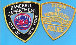 2 York - Older Issue Town Of Newburgh Police (bridge) & Ny Mets Baseball Dept