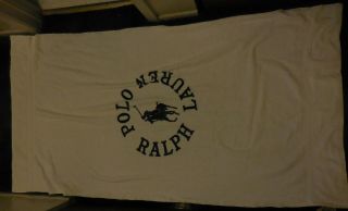 Vintage Polo Ralph Lauren Beach Towel White Color 65 " X 35 "