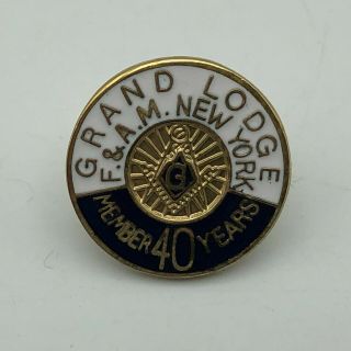 Grand Lodge F & Am York 40 Years Service Member Lapel Pin Masonic K3
