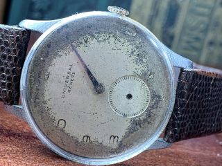 1960’s Universal Geneve Vintage Man’s Wrist Watch W/running 262 Movement 4u2fix