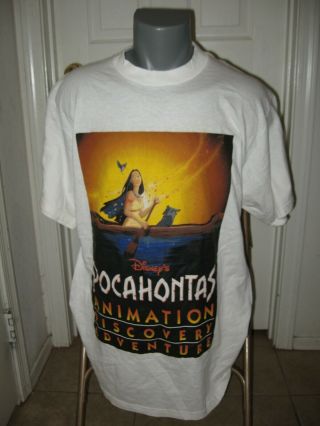 Vintage Pocahontas Animation Discovery Adventure 1995 Shirt Xl Disney
