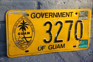 2002 Guam License Plate Government W/ Great Seal Of Territory Of Guam Usa
