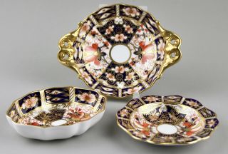Vintage Royal Crown Derby Traditional Imari 2451 Duchess Tray & Pin Dishes X 2