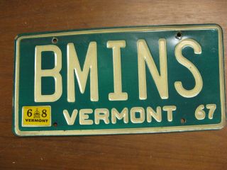 1967 67 1968 68 Vermont Vt License Plate Vanity Bmins