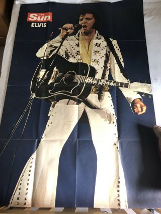 Elvis Presley Vintage 1977 The Sun Newspaper Poster 40”x60” Huge Plus Others