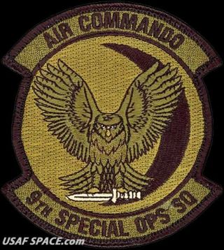 Usaf 9th Special Operations Squadron - Air Commando - - Ocp - Vel Patch