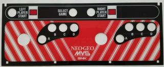 Neo Geo Control Panel Overlay Screen Printed Cpo Pa Exclusive