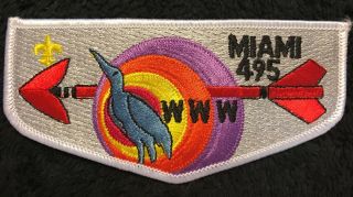 Oa Miami Lodge 495 Miami Valley Council Fl Bsa Patch Crane 1970s Service Flap