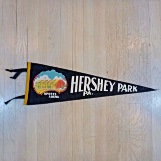 Vintage Hershey Park Pa Pennant Sports Arena Black Flag 26 "