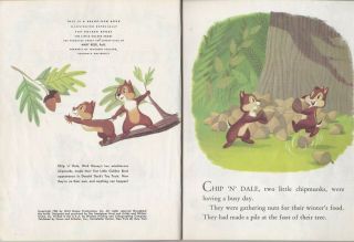 LITTLE GOLDEN BOOK WALT DISNEY CHIP ' N DALE AT THE ZOO D38 1954 EDITION A 3
