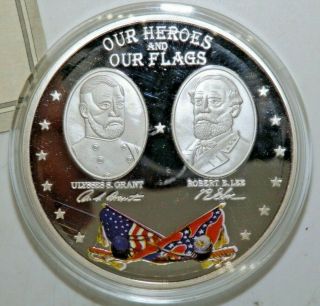 " American " 2009 Silver Plate Civil War Of Our Heroes And Our Flags,  Proof