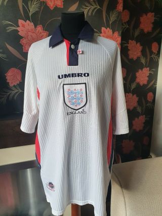 Vintage England National Team 1997/1999 Home Football Shirt Umbro Size Xl