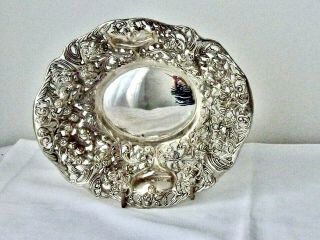 Fabulous Vintage Hand Made Silver Plated Fruit Bowl Rose Design Godinger C 1970