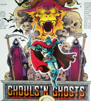 Capcom Ghouls N Ghosts Arcade Flyer Art Print 1988 Video Game Scarce