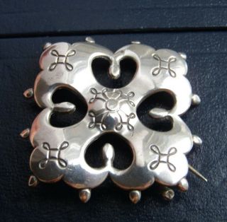 Vintage Modernist Kalevala Koru 916H Silver Viking Finland Design Pin Brooch 2