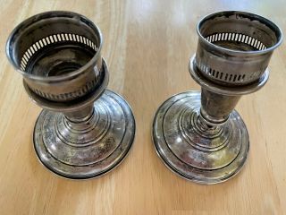 Vintage Frank Whiting Weighted & Reinforced Sterling Silver Candlesticks,  4.  25 "