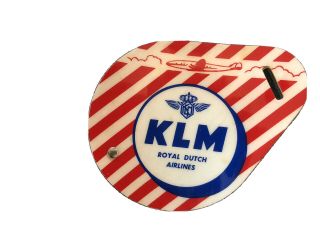 Vintage Luggage Label - Klm - Royal Dutch Airlines - Printed In The Netherlands