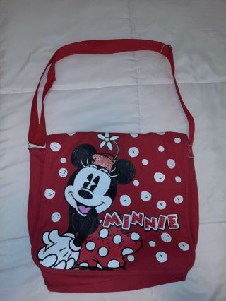 Disney Parks Minnie Mouse Cross Body Messenger Bag 14 X 12