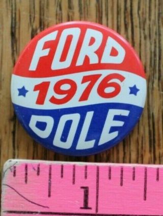 1976 Lg Presidential Campaign Gerald Ford Dole Republican Pin Back Button