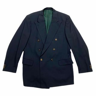 Burberrys Double Breasted Blazer Jacket | Vintage Designer Suit Navy Blue Vtg
