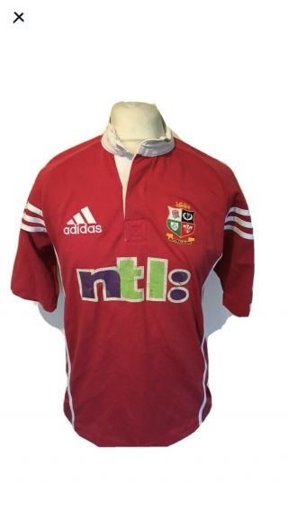 Vintage British Lions 2001 Australia Tour Rugby Union Adidas Shirt Small Mens