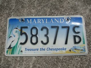 Maryland Treasure The Chesapeake Crane And Crab License Plate 58377