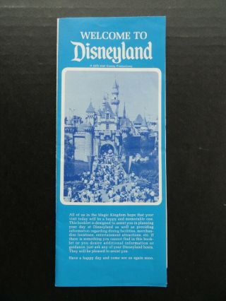 1976 Disneyland Welcome To Disneyland Brochure - Map,  A - E Ticket Info,  Etc.