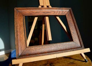Antique Edwardian Oak Picture Frame 10 " X 7 " Rebate Arts & Crafts Nouveau