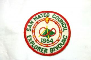 Boy Scout 1954 Explorer Bivouac San Mateo Council Patch