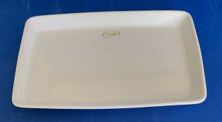 Northeast Airlines White Rectangular Dish / Plate With Gold Logo By Noritake