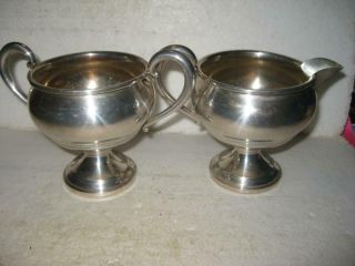 Antique Sterling Silver Mueck Carey 3 1/4 " Sugar And Creamer Weighted