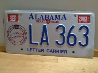 Alabama Letter Carrier License Plate