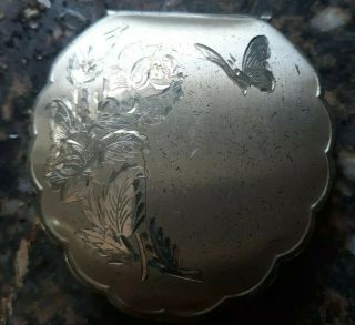 Make Offer - 82.  6 Grams Sterling Silver Compact/ For Scrap