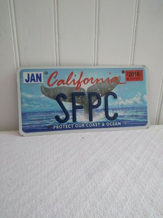 Protect Our Coast And Ocean California License Plate Sfpc