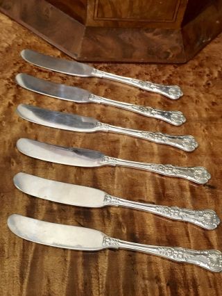 Antique Six Tiffany & Co Silver Plate Butter Knifes English King Pattern C.  1870