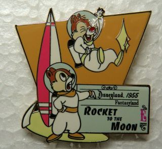 Disney Pin Chip & Dale Dateline Disneyland 1955 Rocket To The Moon Lr