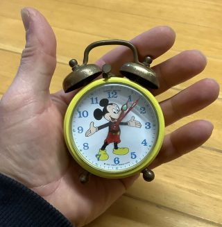 Vintage Mickey Mouse Alarm Clock Phinney Walker - Walt Disney Productions.