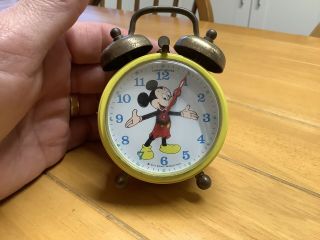 Vintage Mickey Mouse Alarm Clock Phinney Walker - Walt Disney Productions. 2