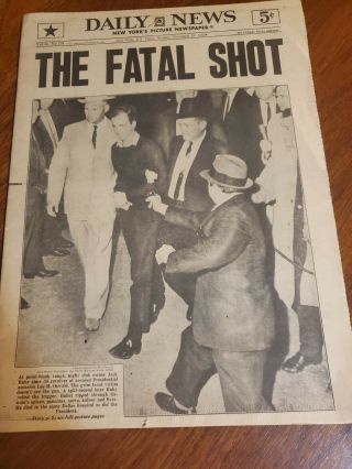 November 25,  1963 York Daily News " The Fatal Shot " Jack Ruby Shot Oswald