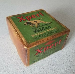 Old Western Xpert 12ga 2 Piece Paper Shot Shell Box Empty