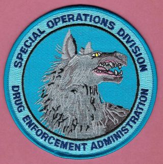 Dea Drug Enforcement Administration Special Operations Team Police Patch Wolf