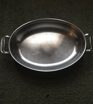 Vintage All Clad Master Chef Oval Au Gratin Pan 612 12”x9” Canonsburg Pa