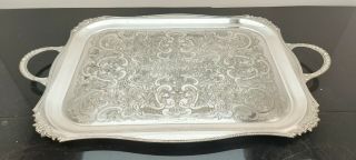 An Antique Silver Plated Chased Gallery Tray By Viners Of Sheffield