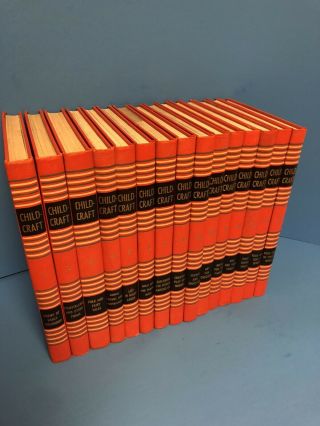 Vintage Childcraft Children Books 1954 Full Set Volumes 1 - 15 Orange Hardcover Vg